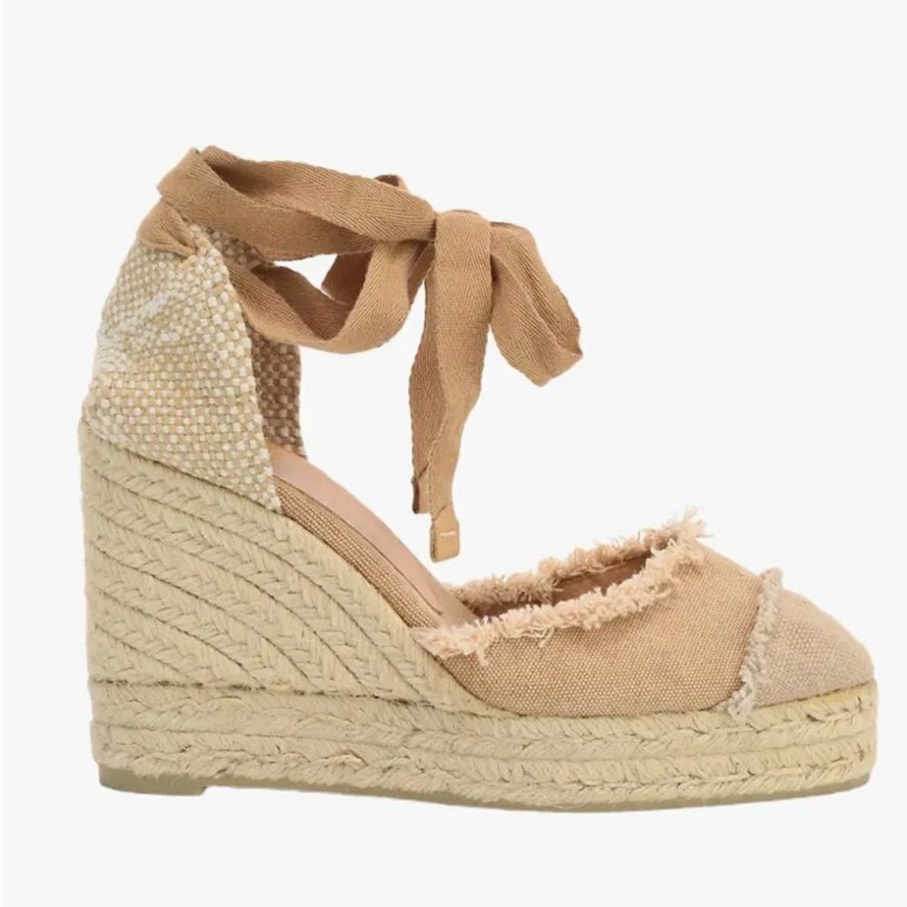 Tan Espadrille Wedge Sandals